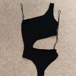 Garage Black Ribbed Bodysuit